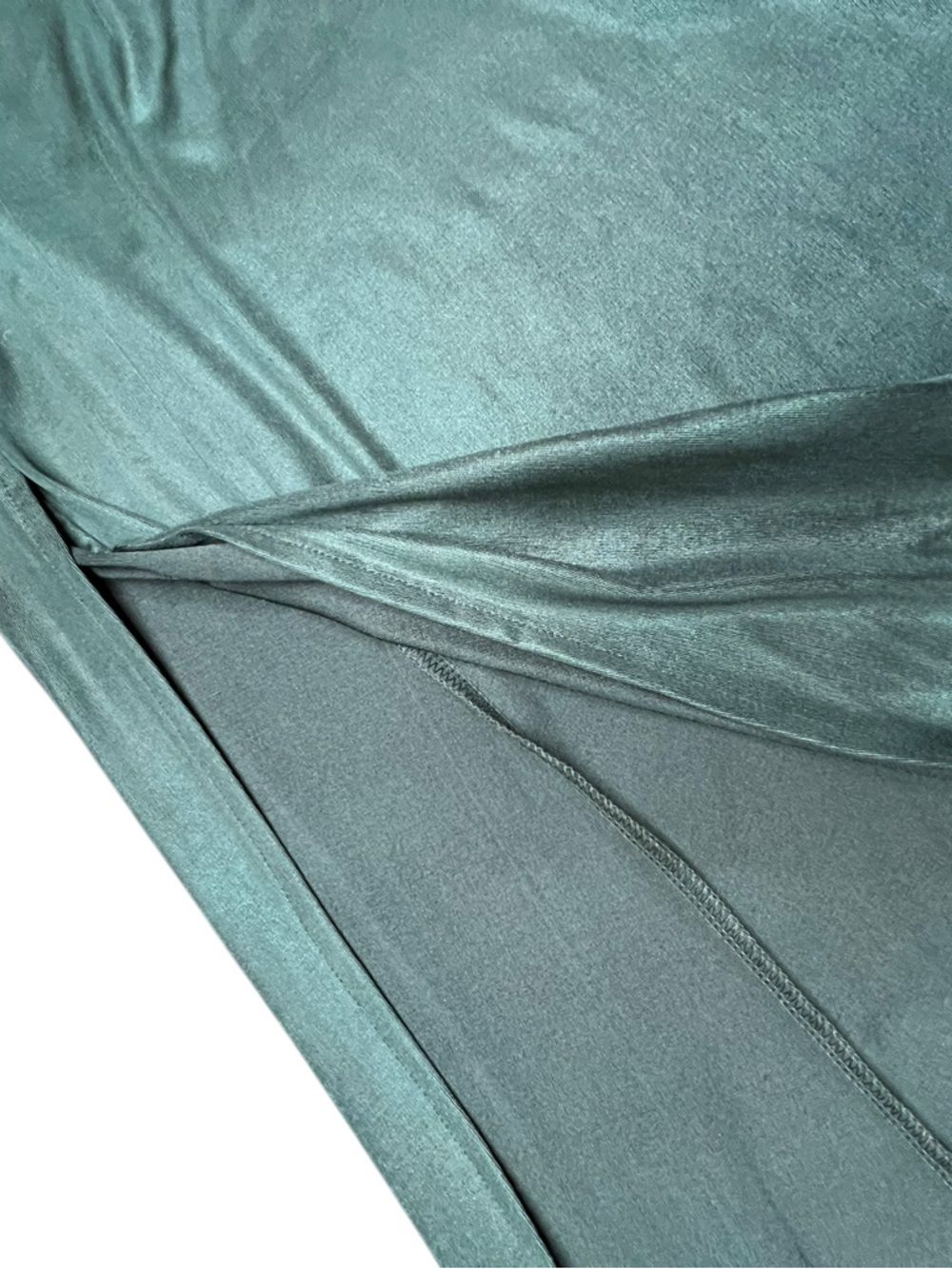 Dress the Population Teal Plunge V Neck Maxi Dress High Slit Formal Gown Small - Picture 5 of 12